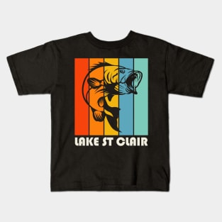 Fishing Lake St Clair Michigan Fish Kids T-Shirt